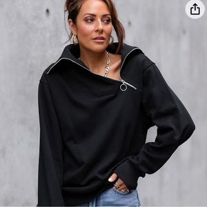 The Drop Women's Black Half-Zip Sweatshirt by @lucyswhims